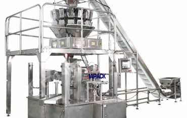 Sjálfvirk snúningsdoy poki með rennilás pökkun innsigli vél