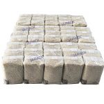 Sjálfvirk flatur botn með efsta límmiðapoka sem myndar fyllingarpökkunarvél fyrir korn